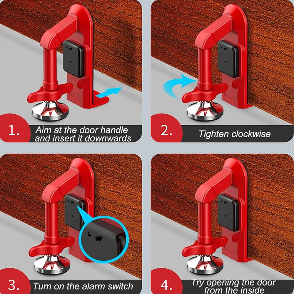 Potable Alarm Door Stopper Security Device